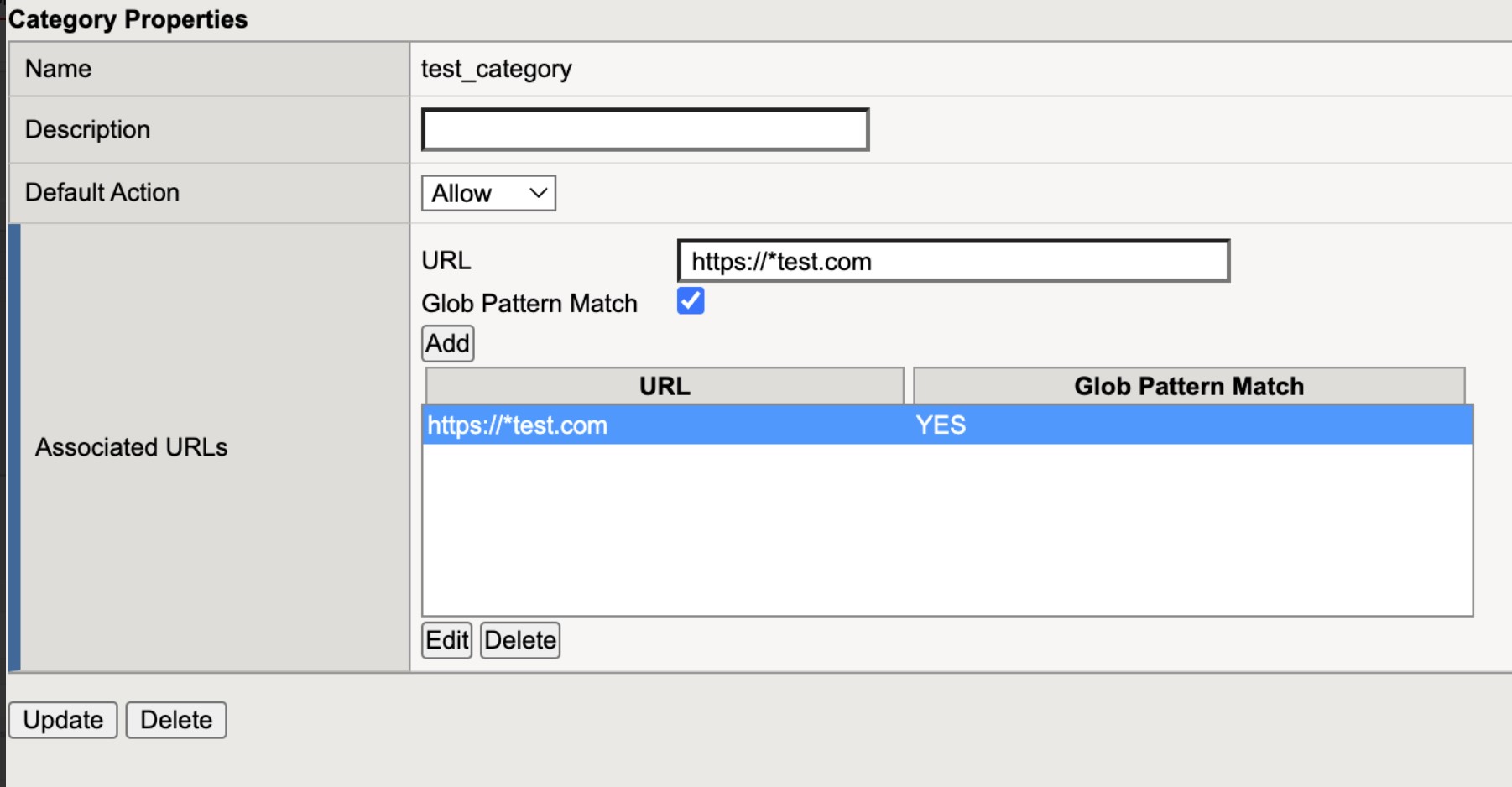 Creating a “URL Match” with "Glob Match" condition rule in SSL