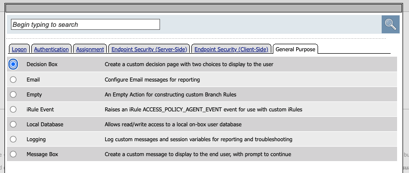 APM decision box with more than two options customisation