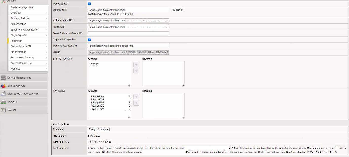Access - Federation >> OAth Client / Resource Server > Provider ...