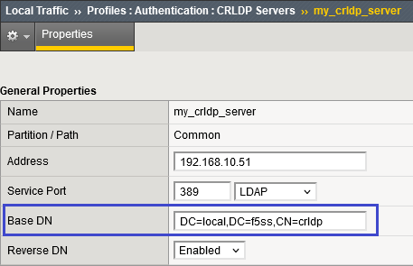 Message: 010b0909:4: crldp config error: basedn