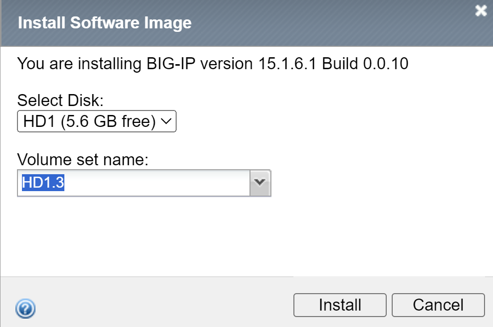 Unable to choose volume during software image installation