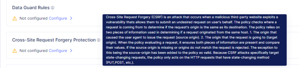 How do I see the details of a CSRF policy violation?