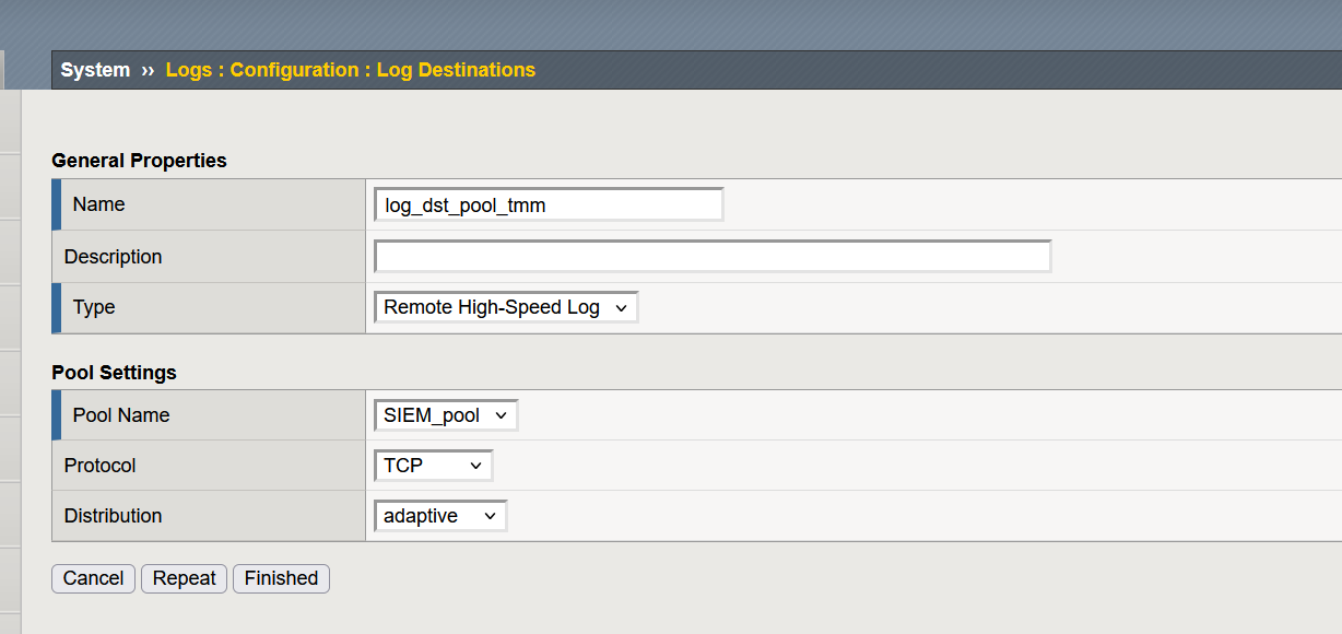 Configure a remote logging profile for the WAF DoS profile or BOT ...