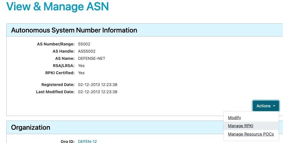 How to set up customer ROA RPKI