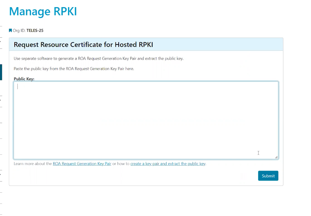 How to set up customer ROA RPKI