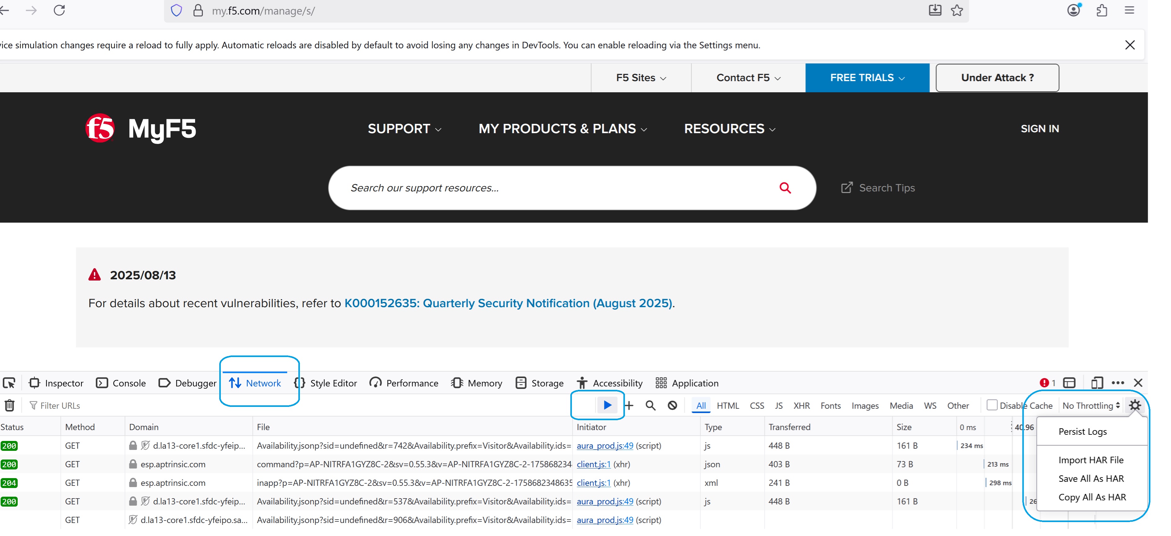 How to collect debug from browser developer tool