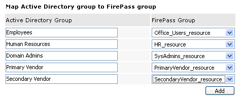 Configuring Active Directory dynamic group mapping in FirePass (6.x - 7.x)