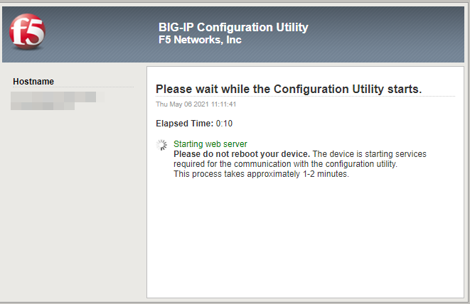 Configuration Utility (GUI) is restarting - Please wait while the ...