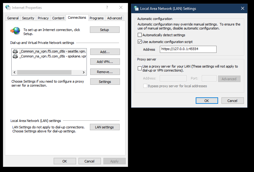 Troubleshooting BIG-IP APM Edge Client Web Proxy for Windows