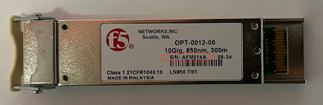 F5対応 Specifications of the Fiber Gigabit Ethernet SFP, XFP, SFP+, QSFP+