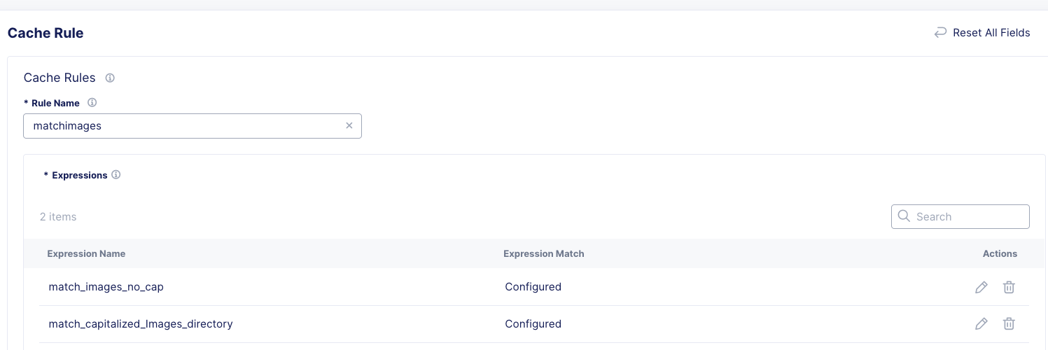 XC CDN Cache Rules Expression Terms are ANDed Together